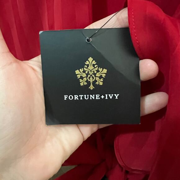 Fortune + Ivy SMALL Stitch Fix Semi-Sheer Stripe Front Tie Wrap Blouse NWT - Picture 6 of 7